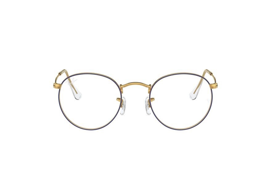 RAY-BAN ROUND METAL RX3447V » BLUE ON LEGEND GOLD
