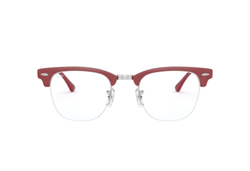 RAY-BAN CLUBMASTER METAL » SILVER ON TOP MATTE BORDEAUX