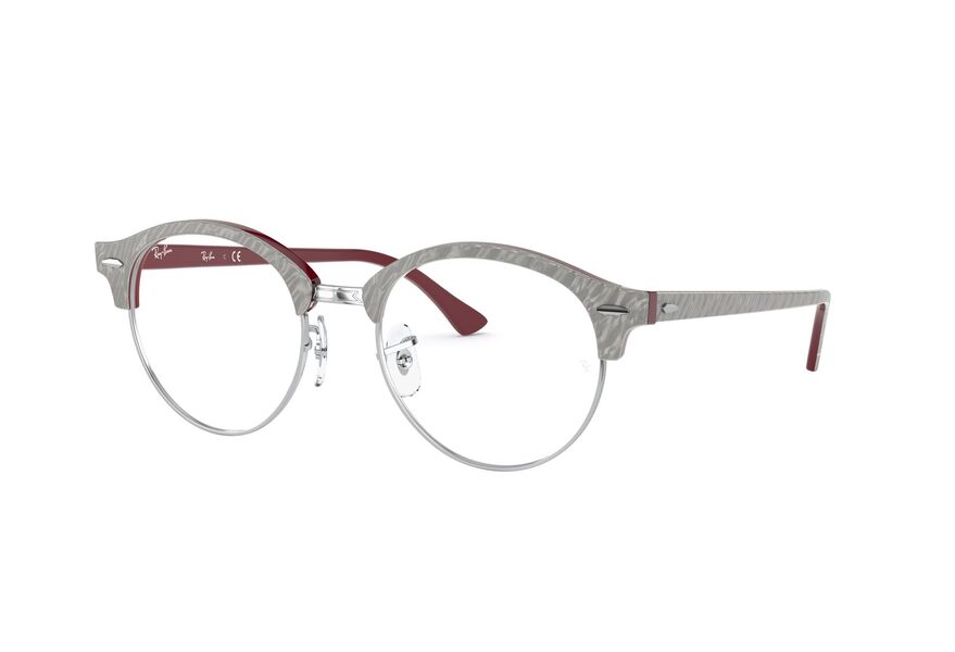 RAY-BAN RX4246V CLUBROUND » WRINKLED GREY ON BORDEAUX